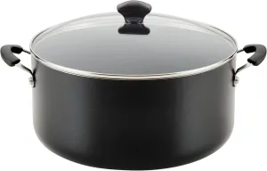Farberware Cookware Nonstick Stockpot with Lid, 10.5 Quart-Black