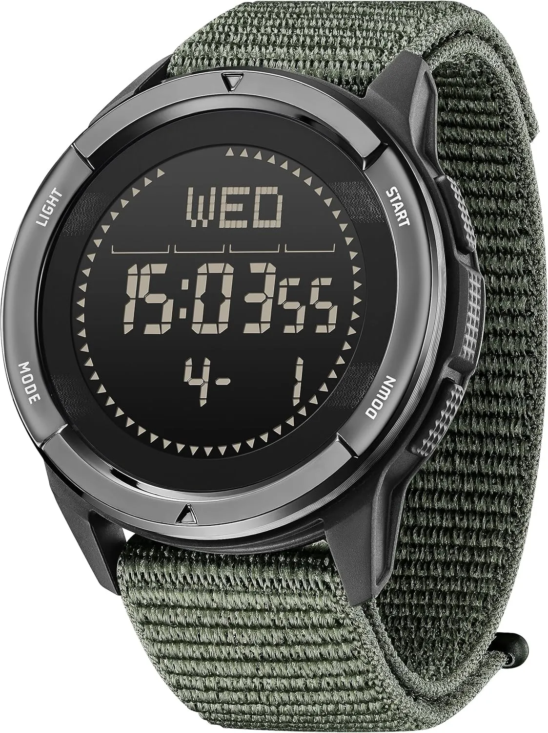 findtime Tactical Sports Watches for Men Digital Compass Pedometer Calorie Counter Watch 5ATM Waterproof Watch Military Countdown Pacer Running Watch Carbon Fiber Watch Nylon Strap