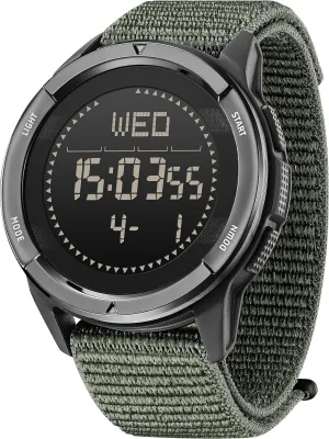 findtime Tactical Sports Watches for Men Digital Compass Pedometer Calorie Counter Watch 5ATM Waterproof Watch Military Countdown Pacer Running Watch Carbon Fiber Watch Nylon Strap