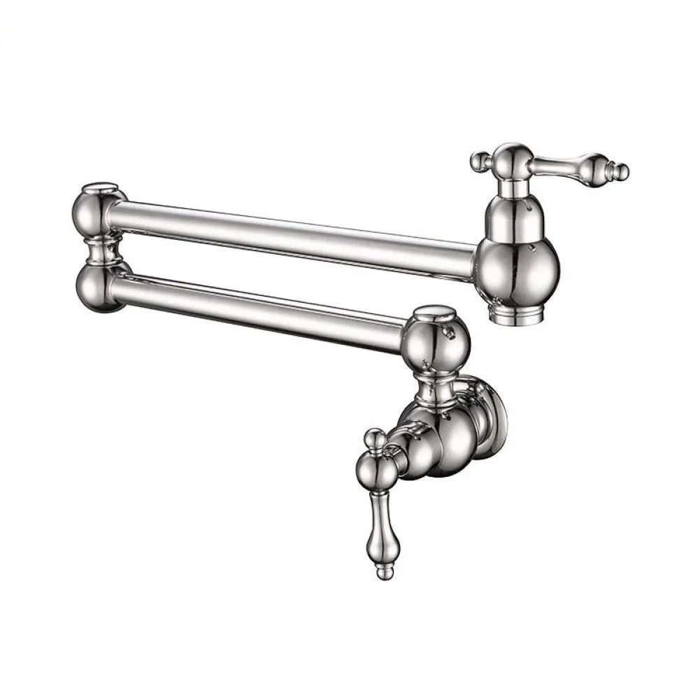 Finish) - Durable materials Swing Faucet Tap Wall-Mounted Arm Handle SS304 Dual Filler Kitchen (Chrome Urgent sale Pot