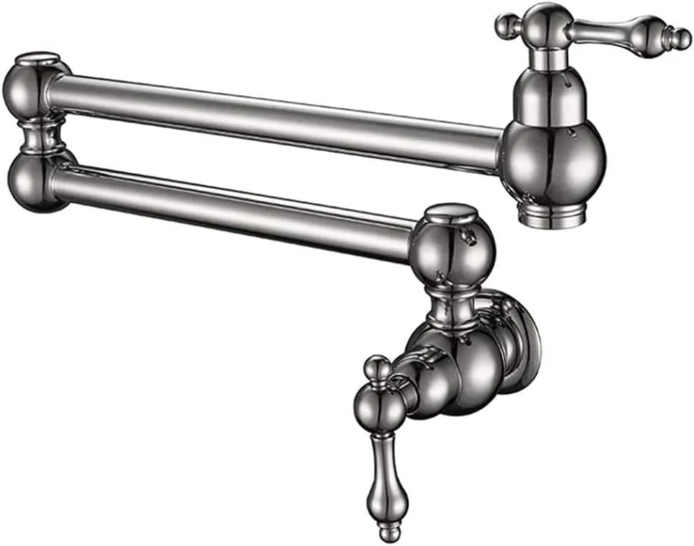 Finish) - Durable materials Swing Faucet Tap Wall-Mounted Arm Handle SS304 Dual Filler Kitchen (Chrome Urgent sale Pot