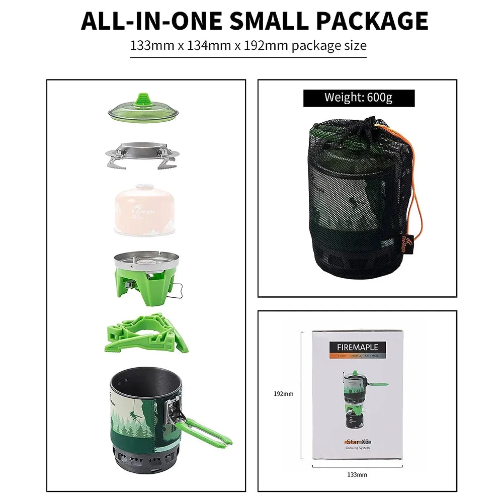 FIRE-MAPLE Fixed Star X3 – Compact & Efficient Camping Cooking System