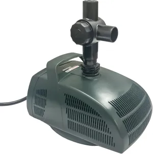 Fish Mate 500 Pond Pump -Ceramic shaft bearings, Anti-clog filter design, Low running costs, Includes fountain set with 4 options