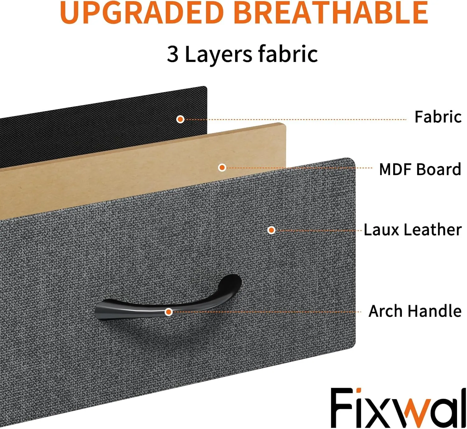 Fixwal Tall Dresser for Bedroom, Storage Dresser Organizer with 7 Fabric Drawers, Nightstand Furniture in Closet, Entryway, Hallway, Dark Grey