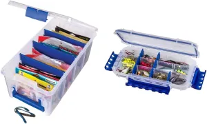 Flambeau 4510 Super Half Satchel Soft Bait Organizer & WP3012 Ultimate Waterproof Tuff Tainer - 12 Compartments (Includes 9 Zerust Dividers)