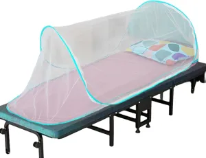 Fly Net Tent, Foldable 1 Person Mosquitoes Tent, Portable Camping Tent, Ultralight Sleeping Bag Fly Net, Mesh Travel Netting Tent for Beach Hiking Summer Outdoor Traveling, Lake Blue