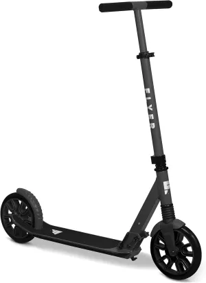 Flyer Kickstart Max, Radio Flyer Kick Scooter, Adjustable Handlebars & Foldable, Black Scooter 8  Years, and up to 220 lbs