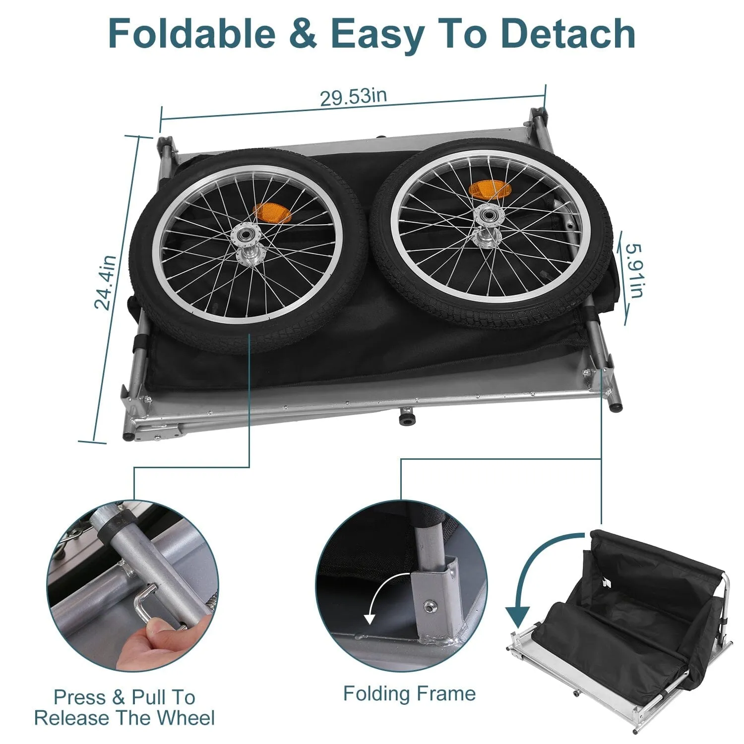 Foldable Bicycle Cargo Wagon Trailer