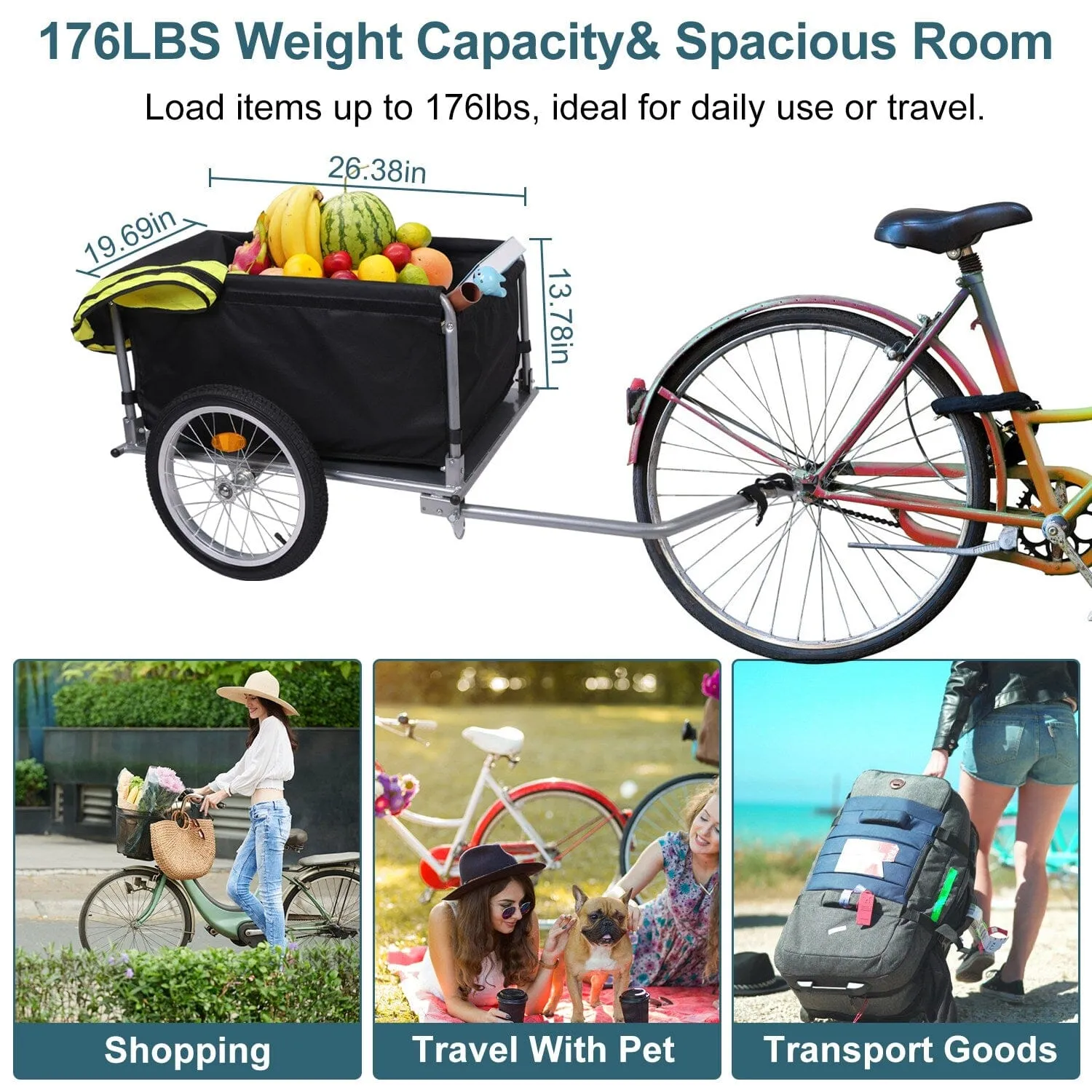 Foldable Bicycle Cargo Wagon Trailer