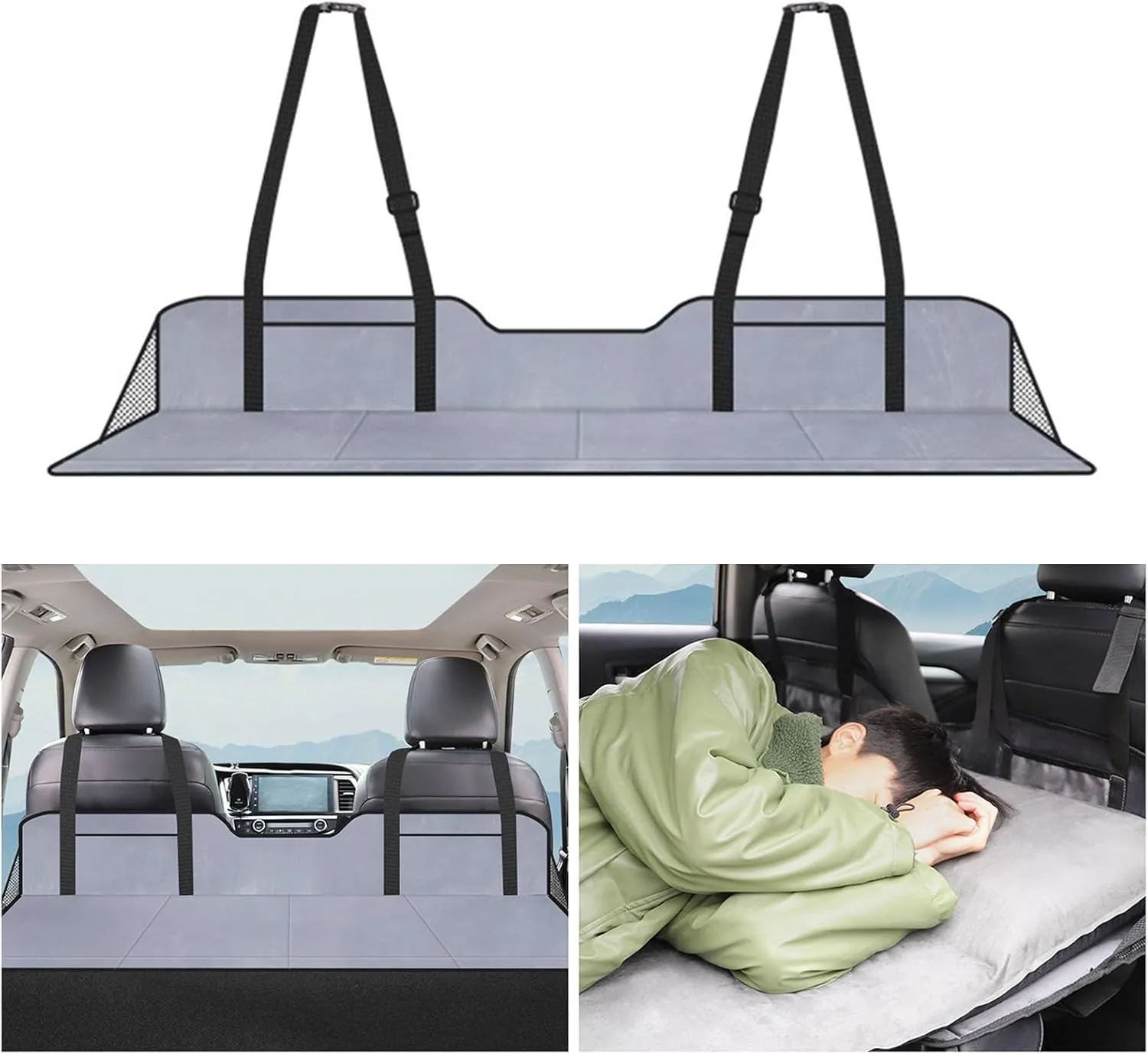 Foldable Car Sleeping Pad for SUV Backseat Secure Resting Comfortable Travel Mattress with Storage Bag