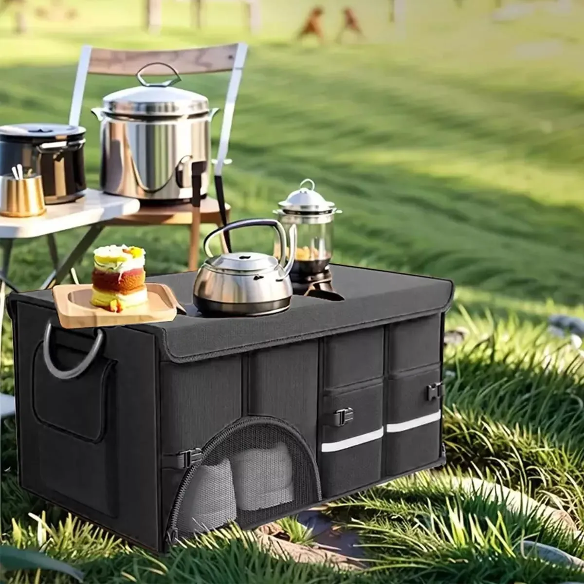 Foldable Car Storage Box, Car Trunk Organizer Bag, Camping Storage Bin