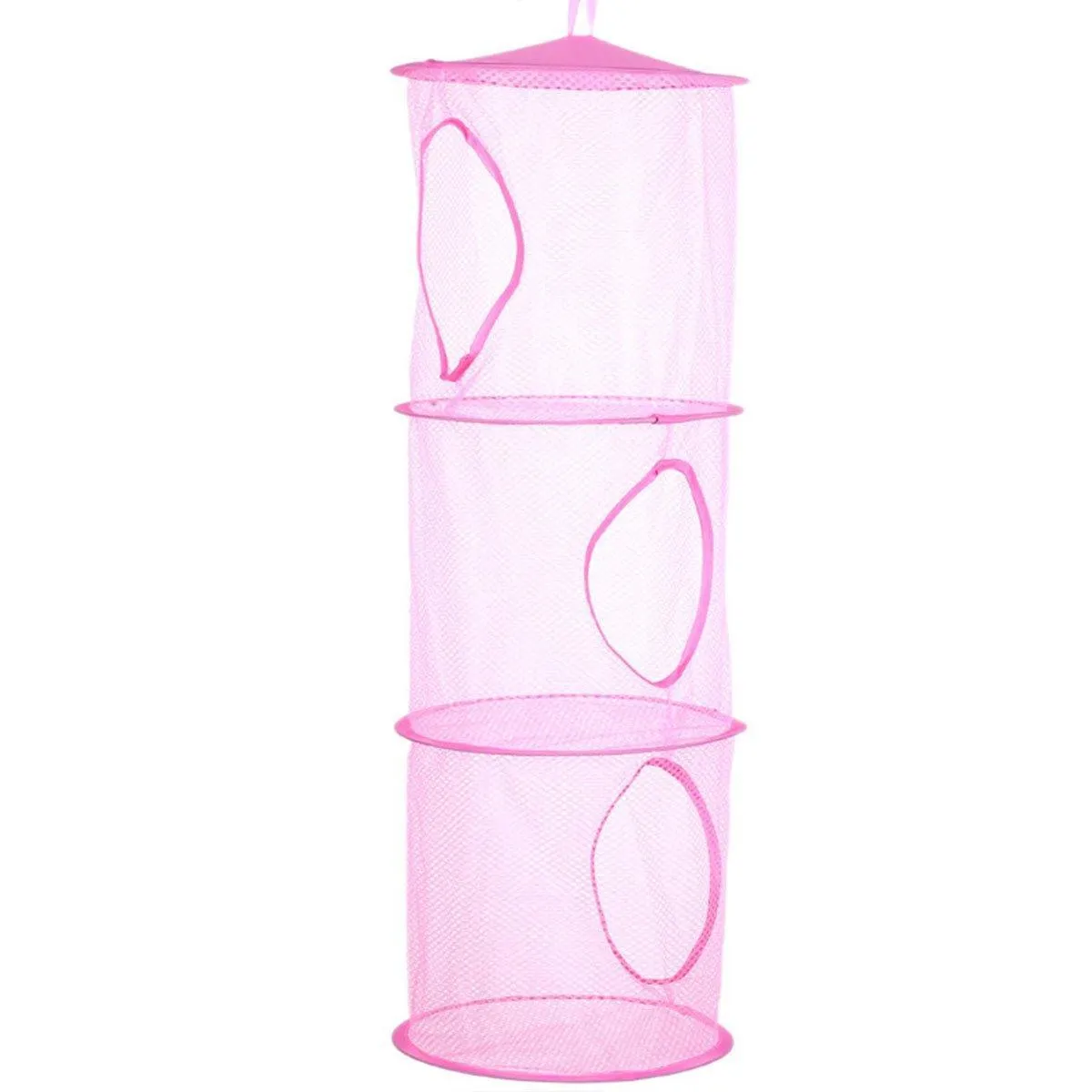Foldable Clothes Drying Basket Three-layer Hanging Storage Breathable Organizer