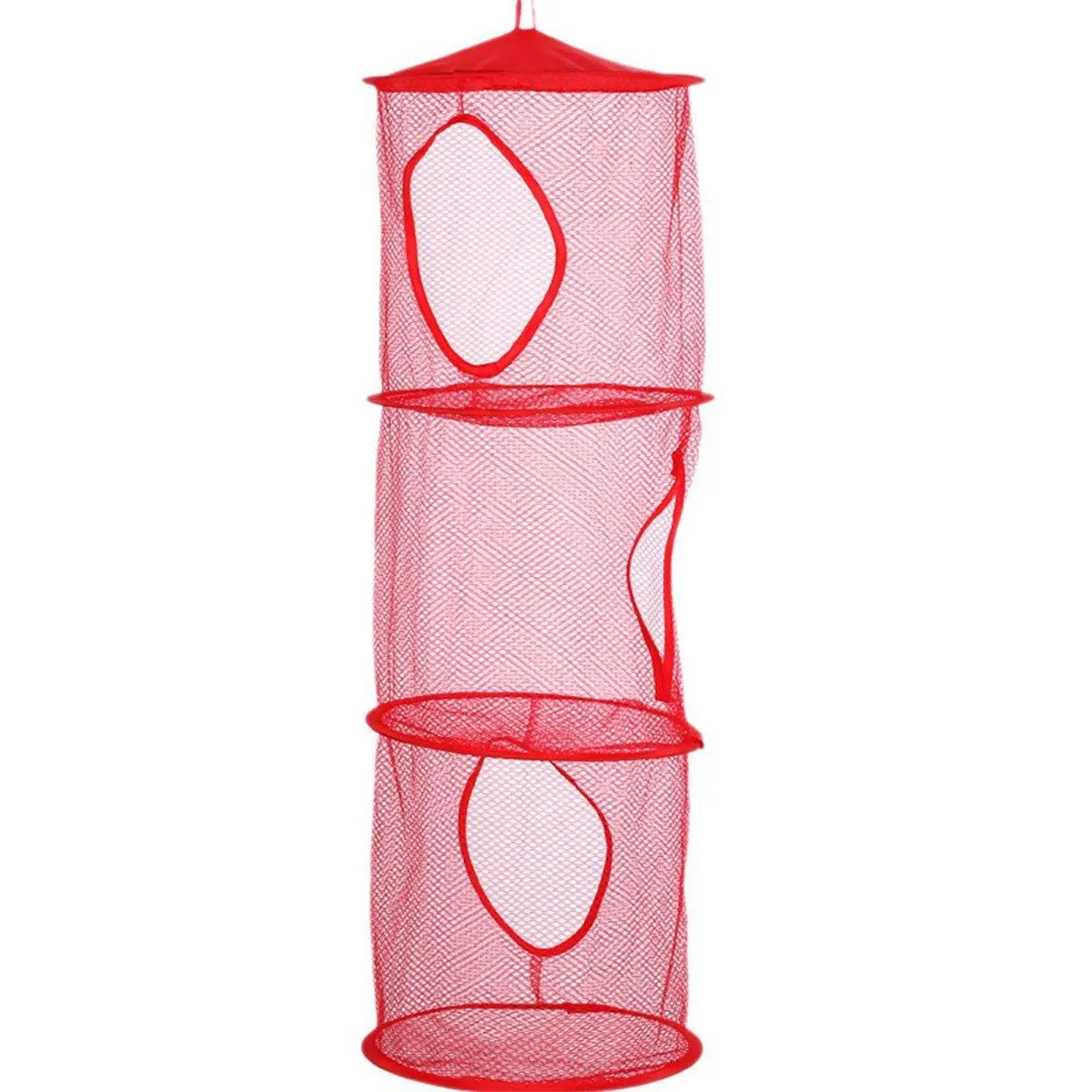 Foldable Clothes Drying Basket Three-layer Hanging Storage Breathable Organizer