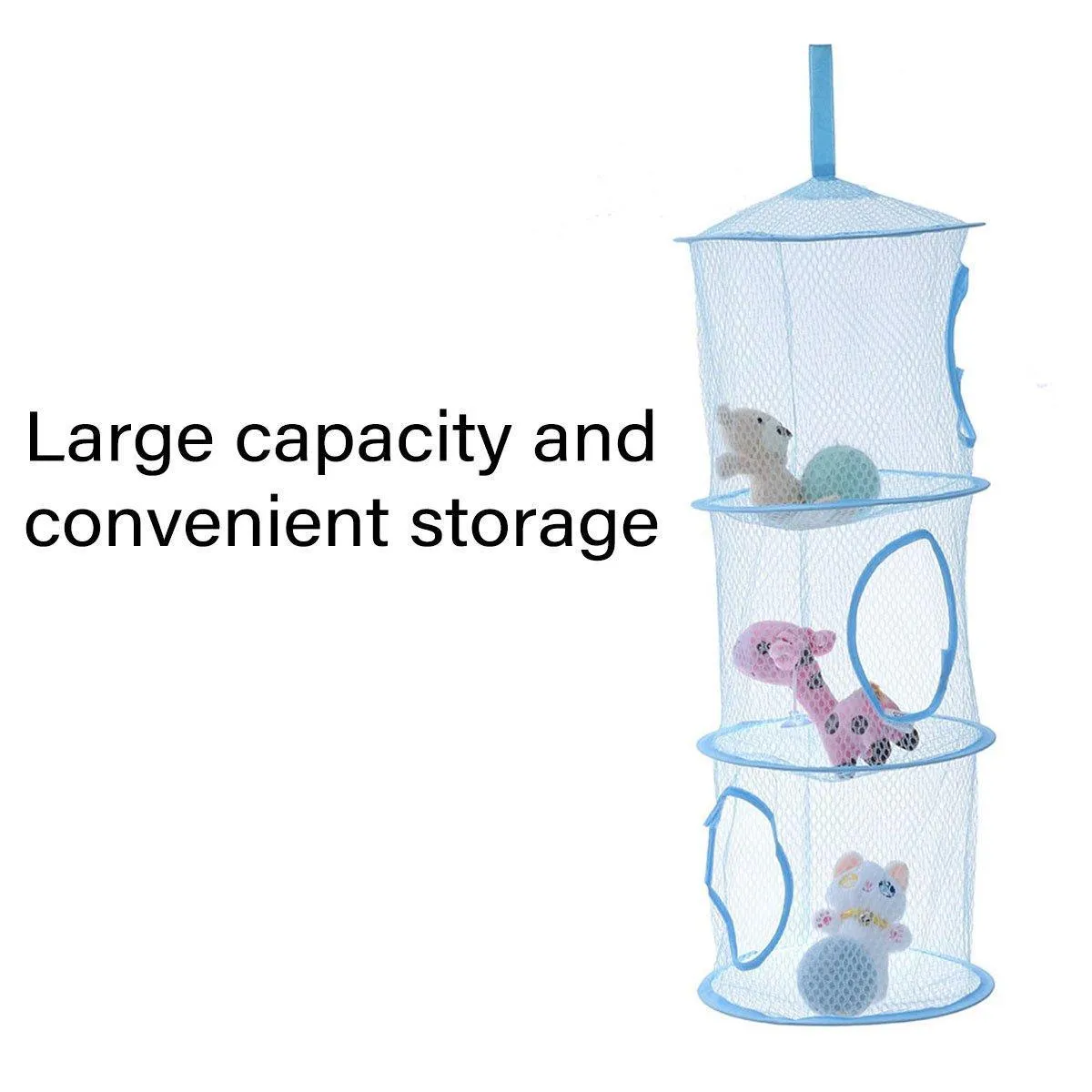 Foldable Clothes Drying Basket Three-layer Hanging Storage Breathable Organizer