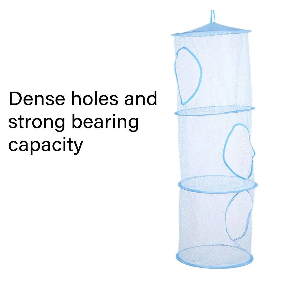 Foldable Clothes Drying Basket Three-layer Hanging Storage Breathable Organizer