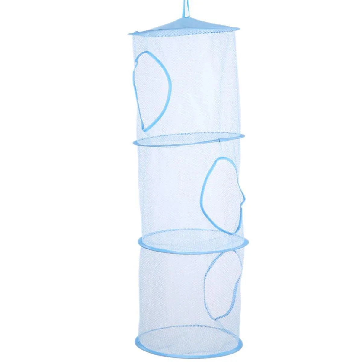 Foldable Clothes Drying Basket Three-layer Hanging Storage Breathable Organizer