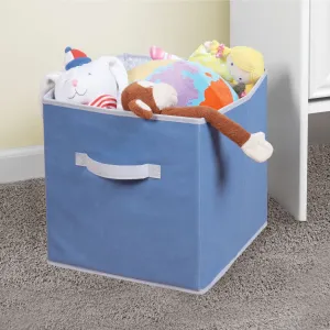 Foldable Clothes Storage Organizer Cube - Blue/Grey