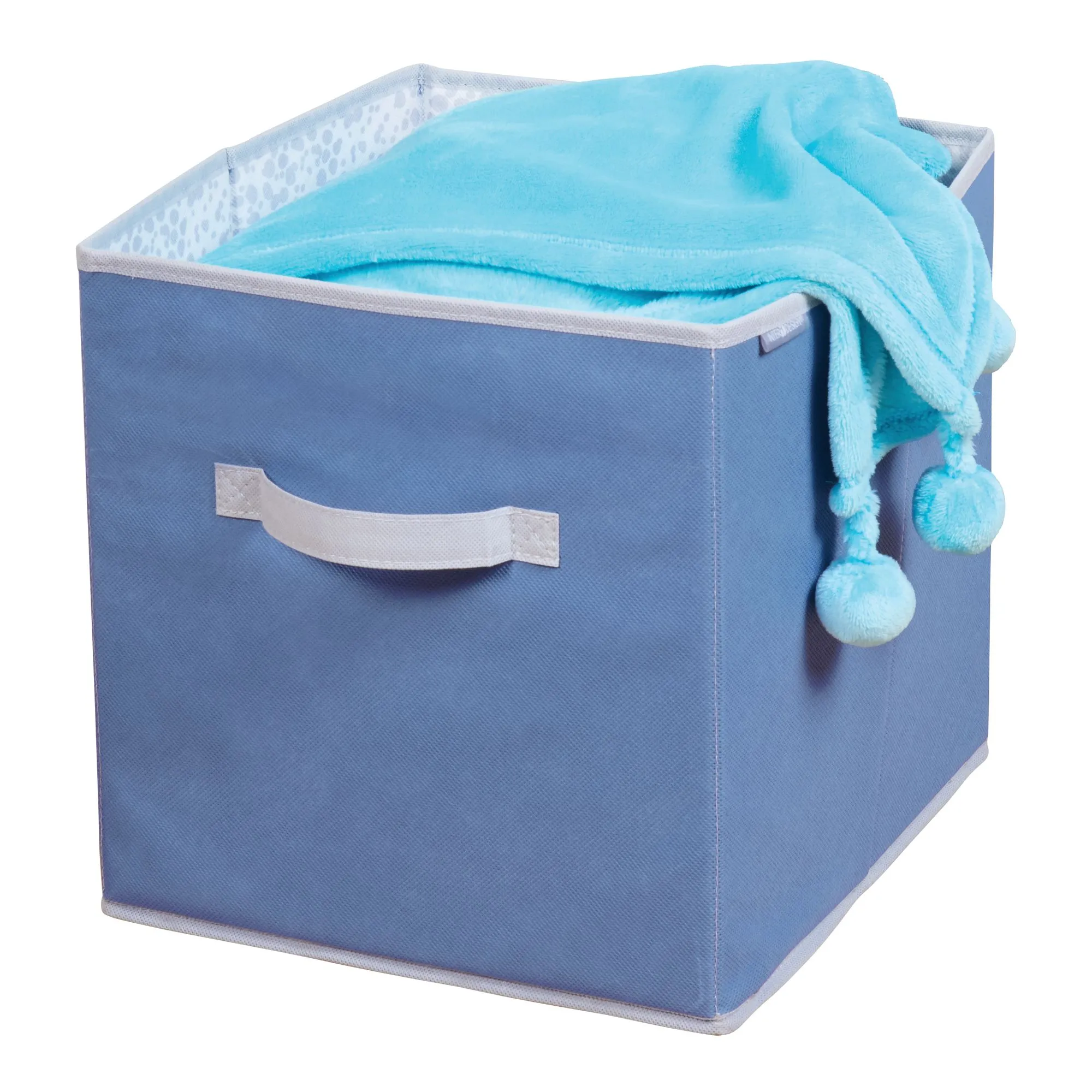 Foldable Clothes Storage Organizer Cube - Blue/Grey