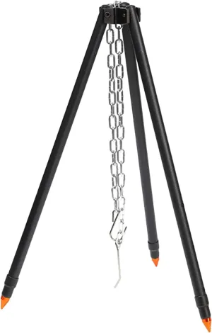 Foldable Cooking Rack – Stable Tripod Frame with Hanging Hook | Heavy Metal Support for Camping Tripod, Outdoor Grilling, Campfire Meals, Picnic Events, Barbecue Setup, Travel Adventures