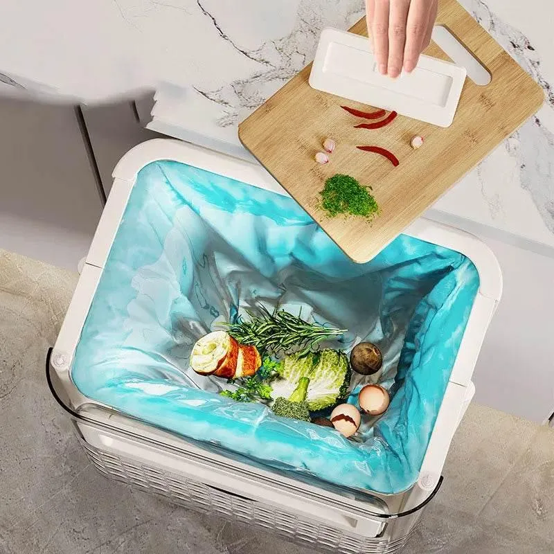 Foldable Door Garbage Can - Compact Hanging Waste Bin