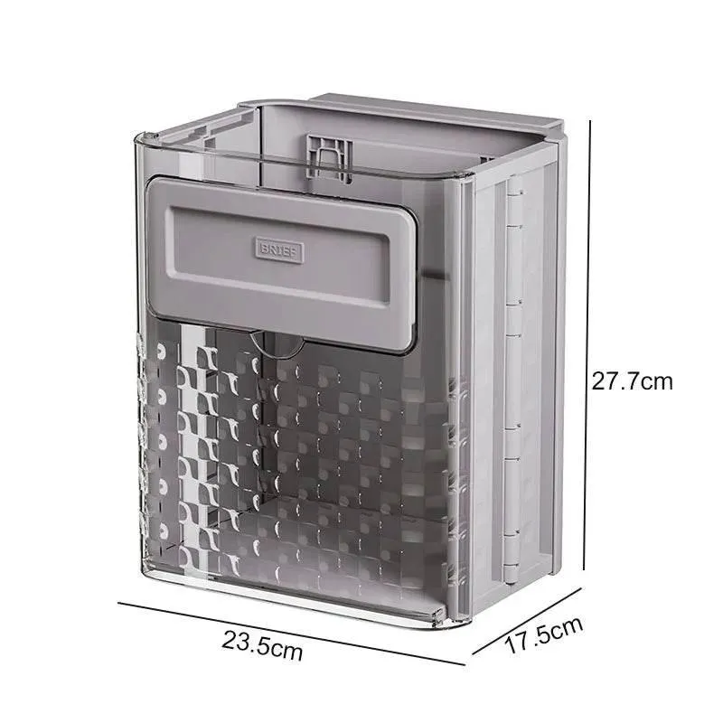 Foldable Door Garbage Can - Compact Hanging Waste Bin