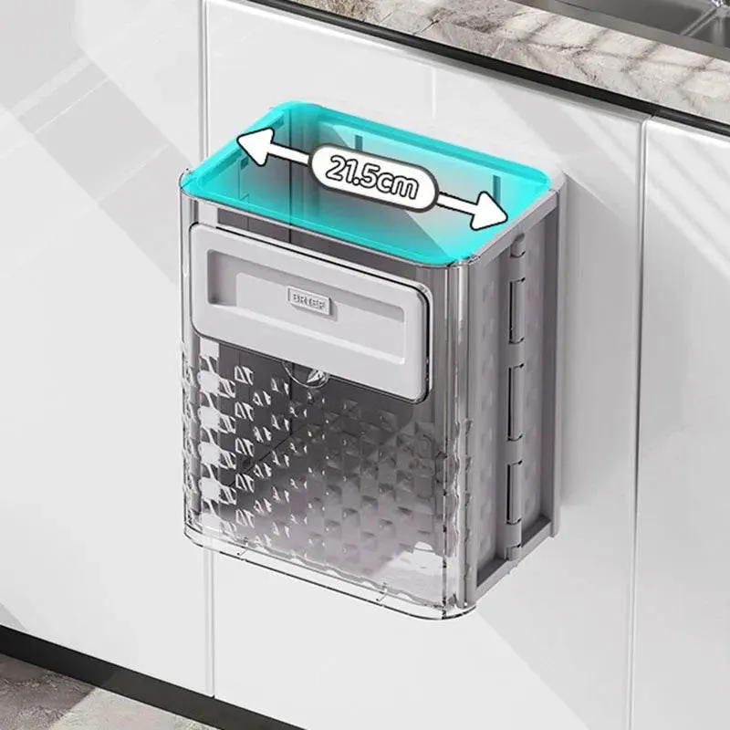 Foldable Door Garbage Can - Compact Hanging Waste Bin