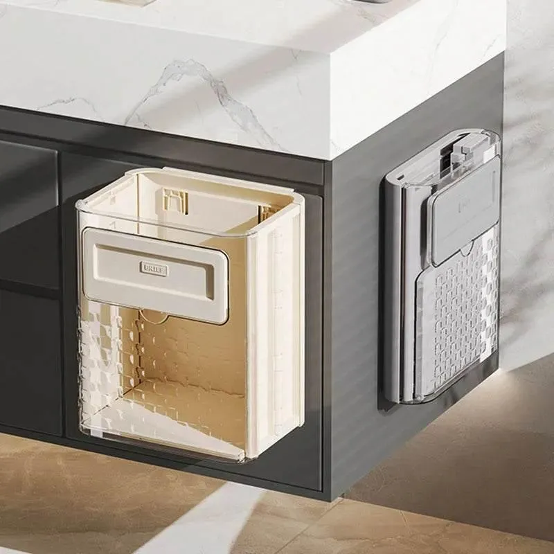 Foldable Door Garbage Can - Compact Hanging Waste Bin