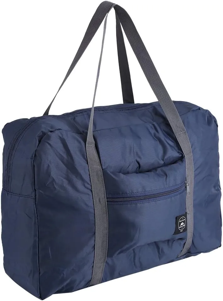 Foldable Duffles Bag, Lightweight Classic Multifunctional Carrying Shoulder Handbag for Vacation/Travel/Sport/Gym etc (dark blue)