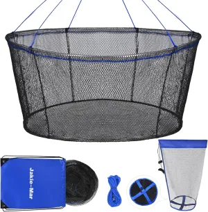 Foldable Fishing Net, Landing Fishing Pier Nets, Drop Net for Pulling Up Fish with Rope, Portable Bridge Fishing Net for Minnows, Crawfish, Shrimp