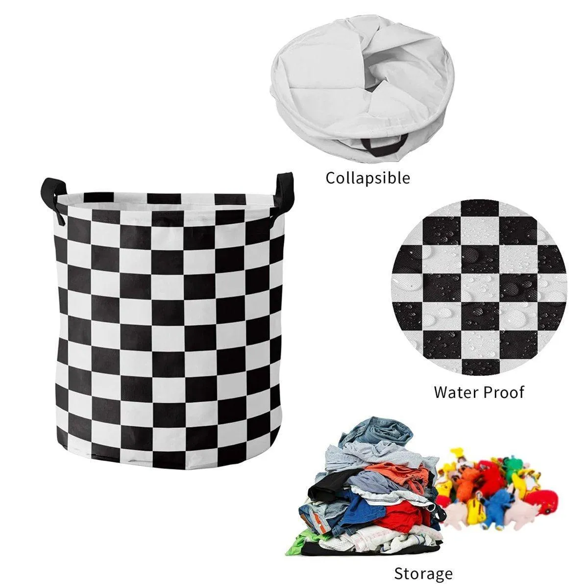 Foldable Laundry Basket Dirty Clothes Hamper Toy Storage Organizer Storage Bin