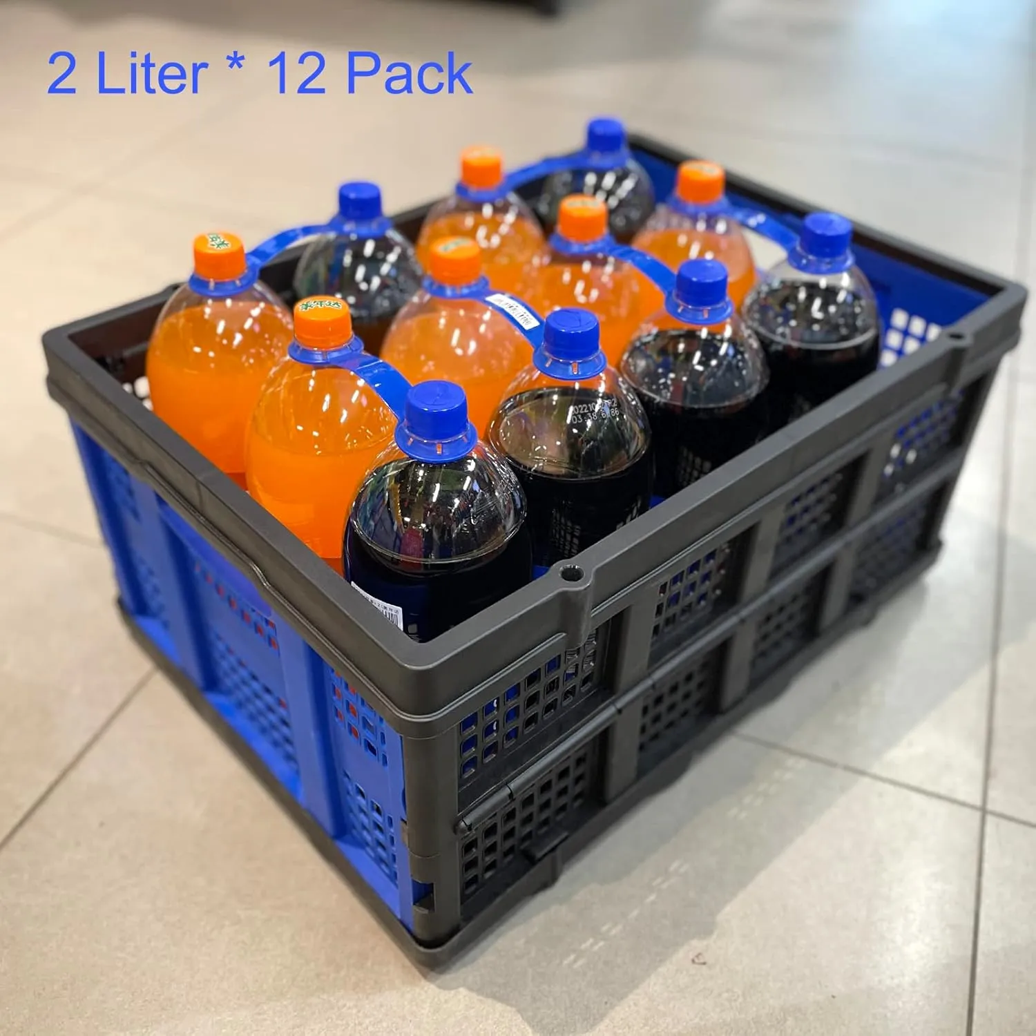 Foldable Plastic Storage Crate – Stackable & Collapsible Basket, 1.73 Cu Ft for Home, Office & Garage