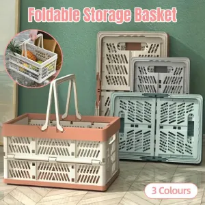 Foldable Portable Picnic Basket Lightweight Storage Basket for Outdoor Use