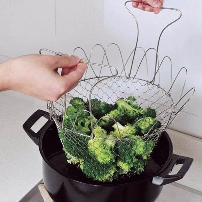 Foldable Steam Fry Strainer - Multifunctional Cooking Tool