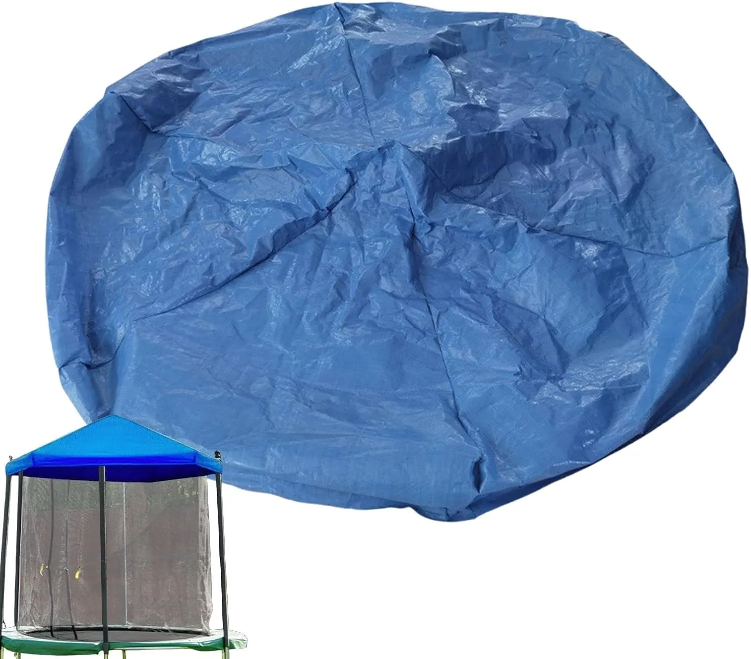 Foldable Sunshade, UV Resistant Trampoline, Dust-Proof Trampoline, Space-Saving Protection, Blue Trampoline Shade, User-Friendly for Playgrounds