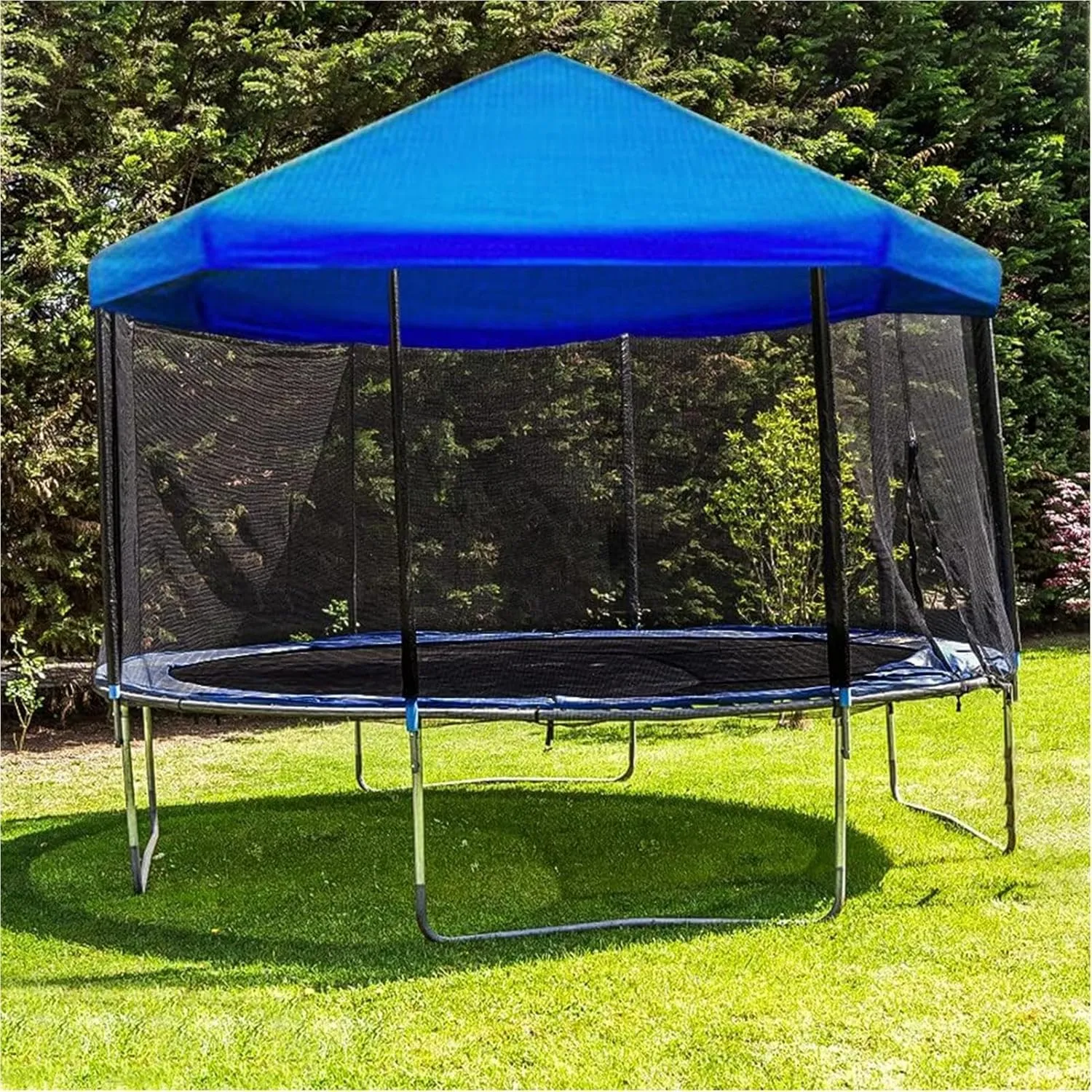 Foldable Sunshade, UV Resistant Trampoline, Dust-Proof Trampoline, Space-Saving Protection, Blue Trampoline Shade, User-Friendly for Playgrounds