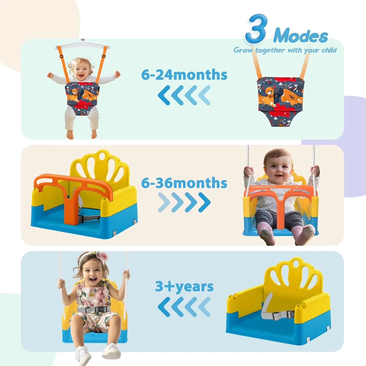 Foldable Toddler Swing Set and Baby Jumper, Indoor & Outdoor Use, Baby Bouncer Jumper, Safe and Durable Swing Set for Backyard (Blue)
