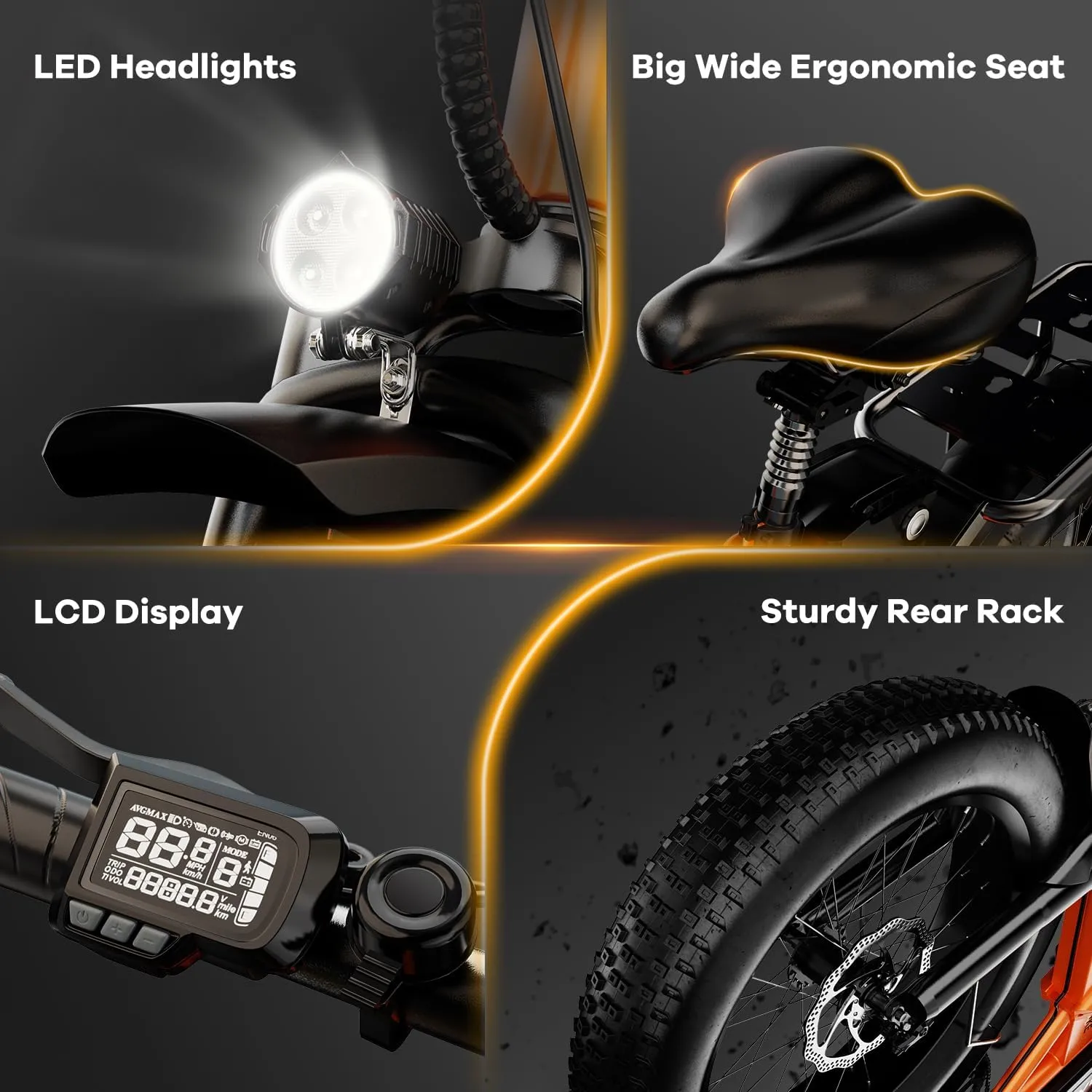 Folding Electric Bike for Adults – 1000W Motor, 20"x3" Fat Tire, 80 Miles Range, All-Terrain E-Bike with 7-Speed, Front Suspension – Powerful Foldable Ebike for Commuter