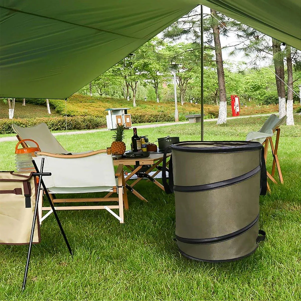 Folding Garden Leaf Bin Portable Outdoor Storage Bucket Camping Trash Can