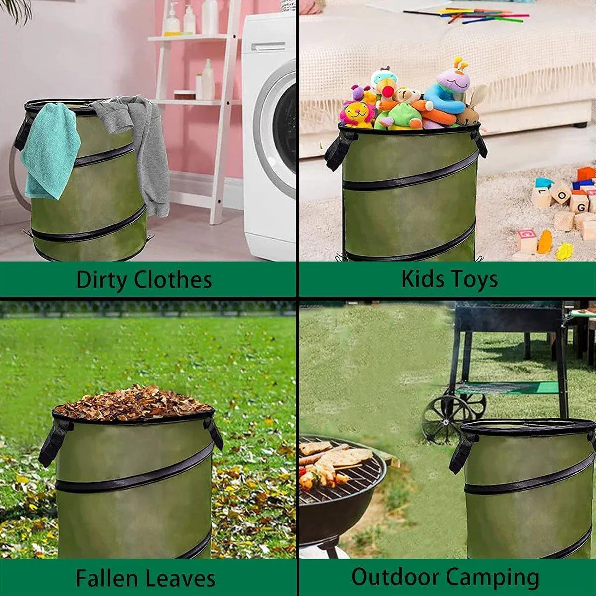 Folding Garden Leaf Bin Portable Outdoor Storage Bucket Camping Trash Can