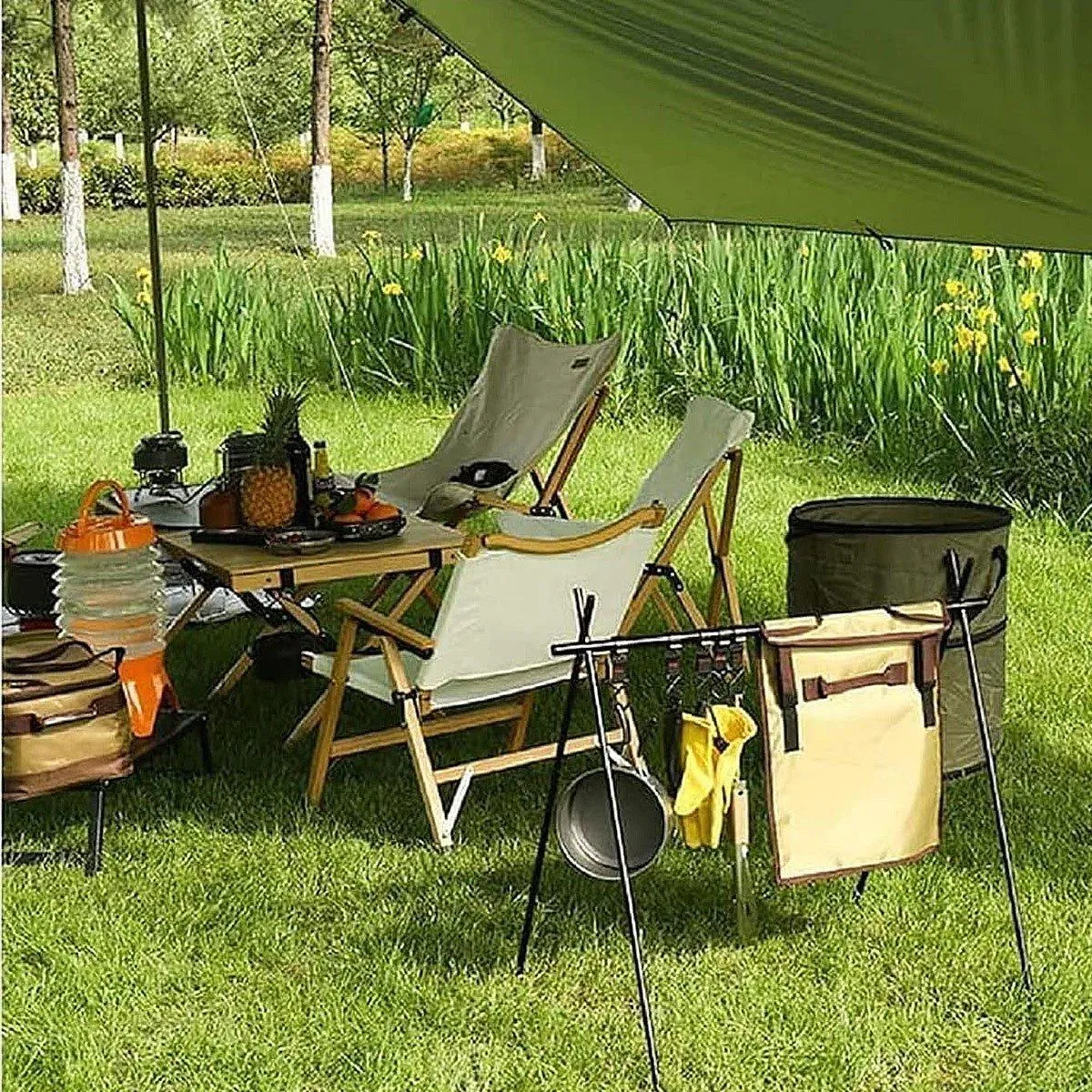 Folding Garden Leaf Bin Portable Outdoor Storage Bucket Camping Trash Can