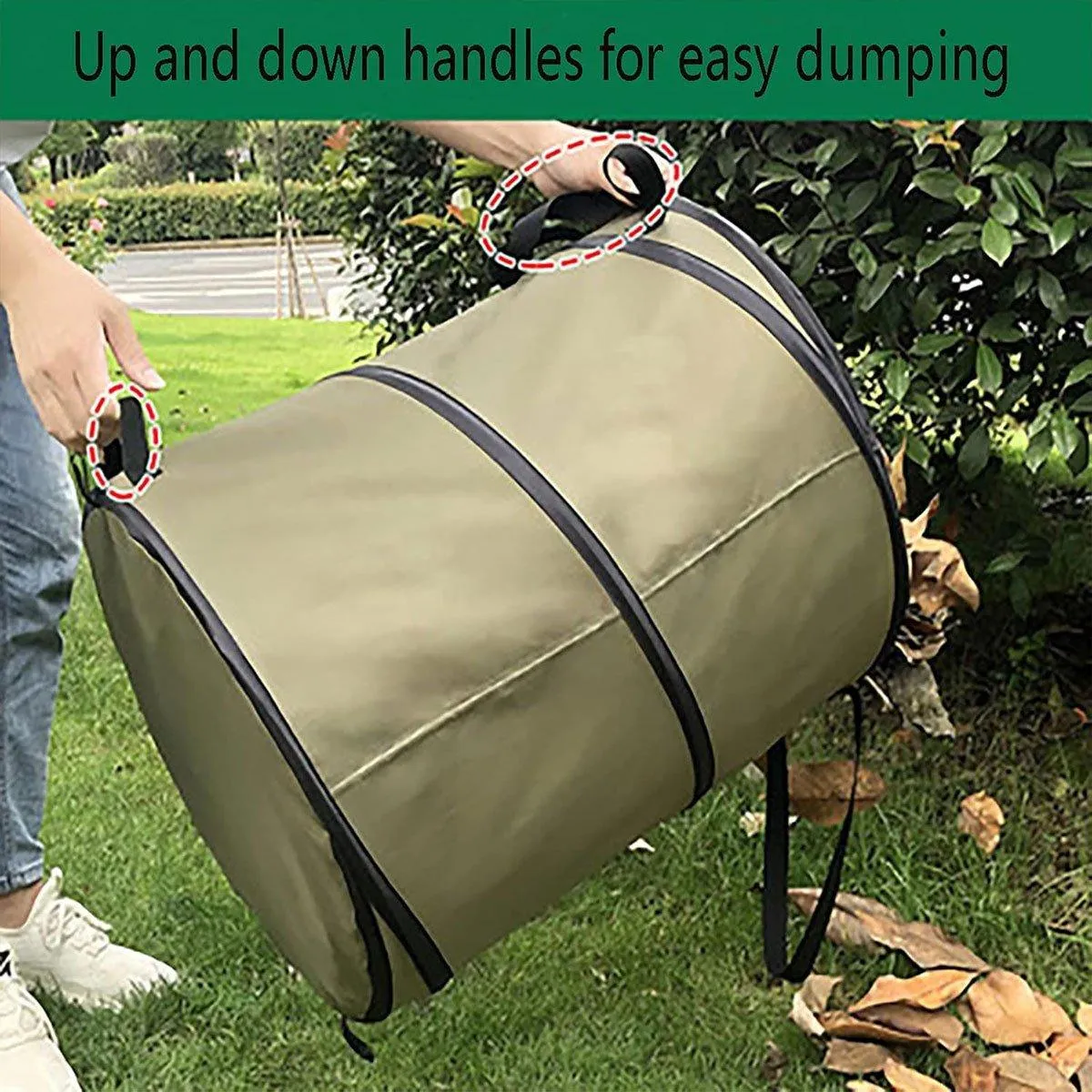 Folding Garden Leaf Bin Portable Outdoor Storage Bucket Camping Trash Can