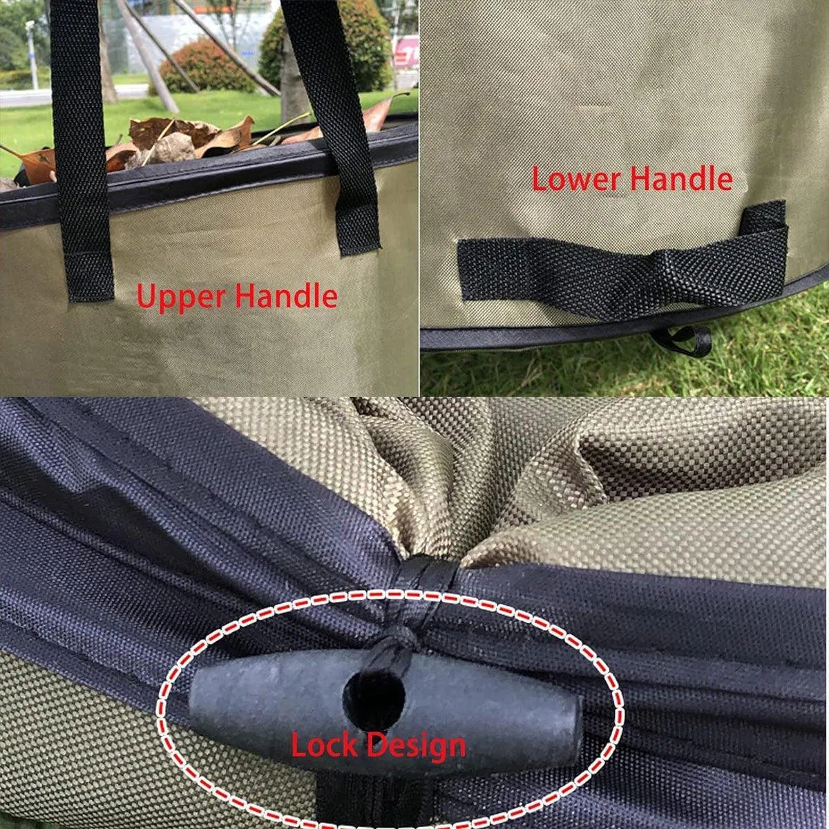 Folding Garden Leaf Bin Portable Outdoor Storage Bucket Camping Trash Can