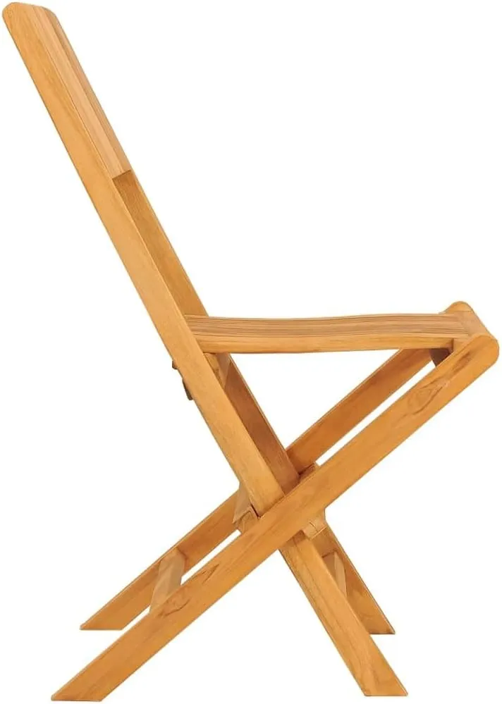 Folding Patio Chairs 2 pcs Solid Teak Wood 18.5" x 24" x 35.4" Foldable Outdoor Chairs Comfortable Lounge Seating for Patio, Garden, and Lawn