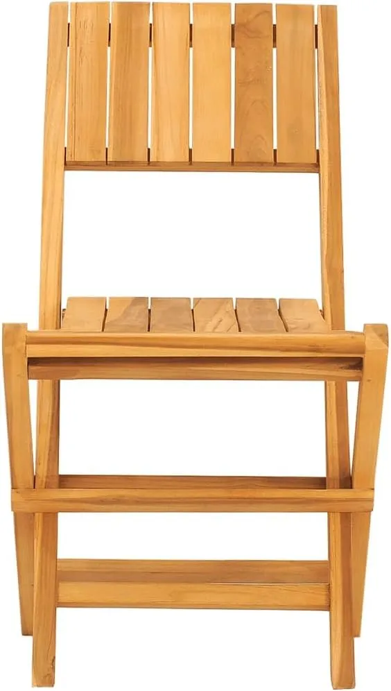Folding Patio Chairs 2 pcs Solid Teak Wood 18.5" x 24" x 35.4" Foldable Outdoor Chairs Comfortable Lounge Seating for Patio, Garden, and Lawn