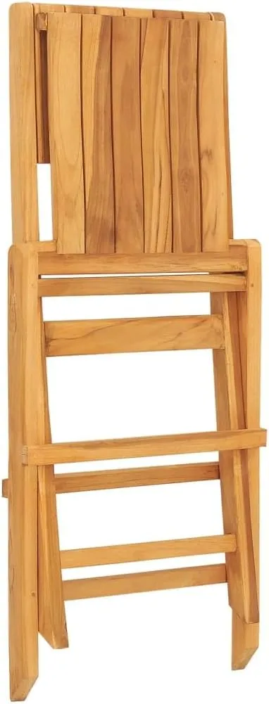 Folding Patio Chairs 2 pcs Solid Teak Wood 18.5" x 24" x 35.4" Foldable Outdoor Chairs Comfortable Lounge Seating for Patio, Garden, and Lawn