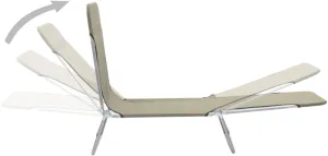 Folding Sun Loungers 2 pcs Steel and Fabric TaupeLuxury Sun Loungers with Adjustable Backrest and Cushioned Seat