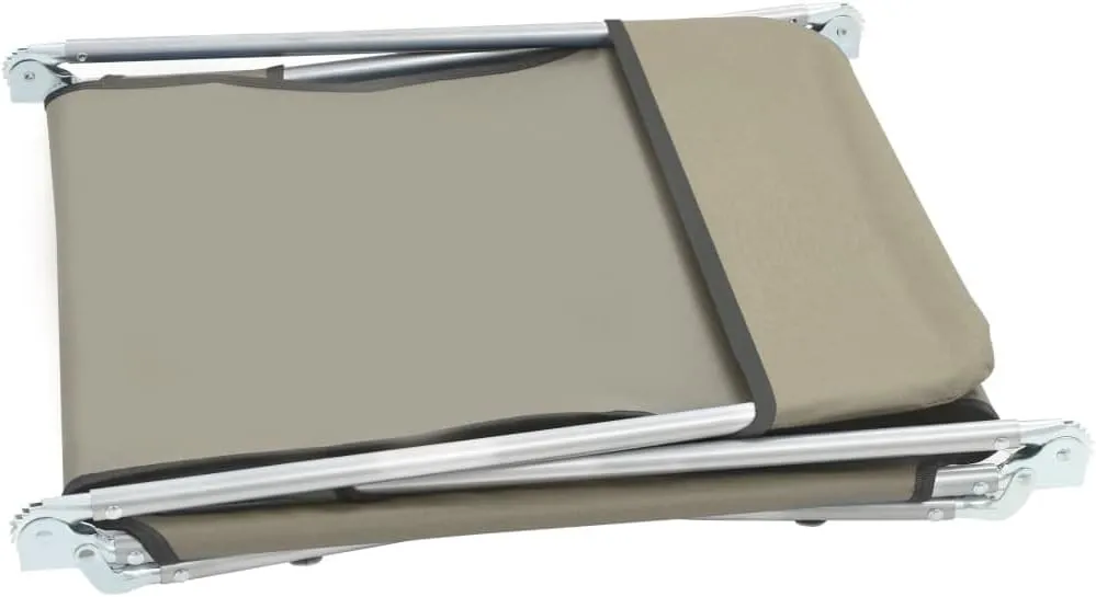 Folding Sun Loungers 2 pcs Steel and Fabric TaupeLuxury Sun Loungers with Adjustable Backrest and Cushioned Seat
