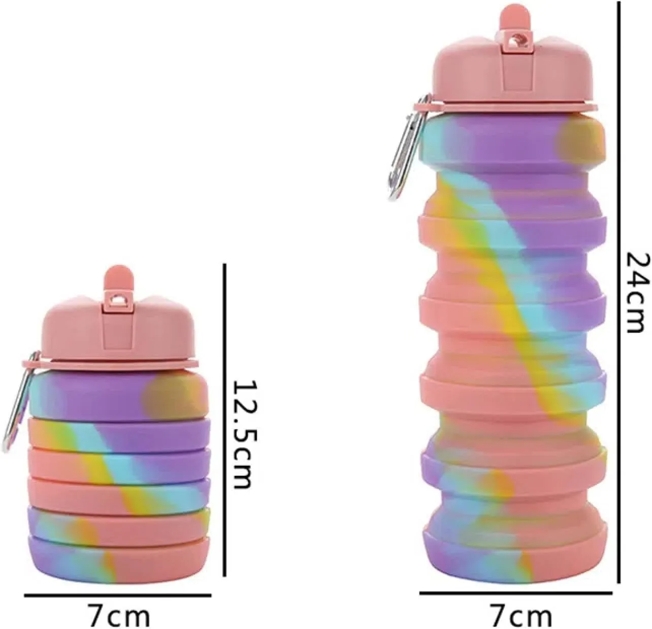 Food grade silicone folding water cup portable retractable drinking cup sports water bottle