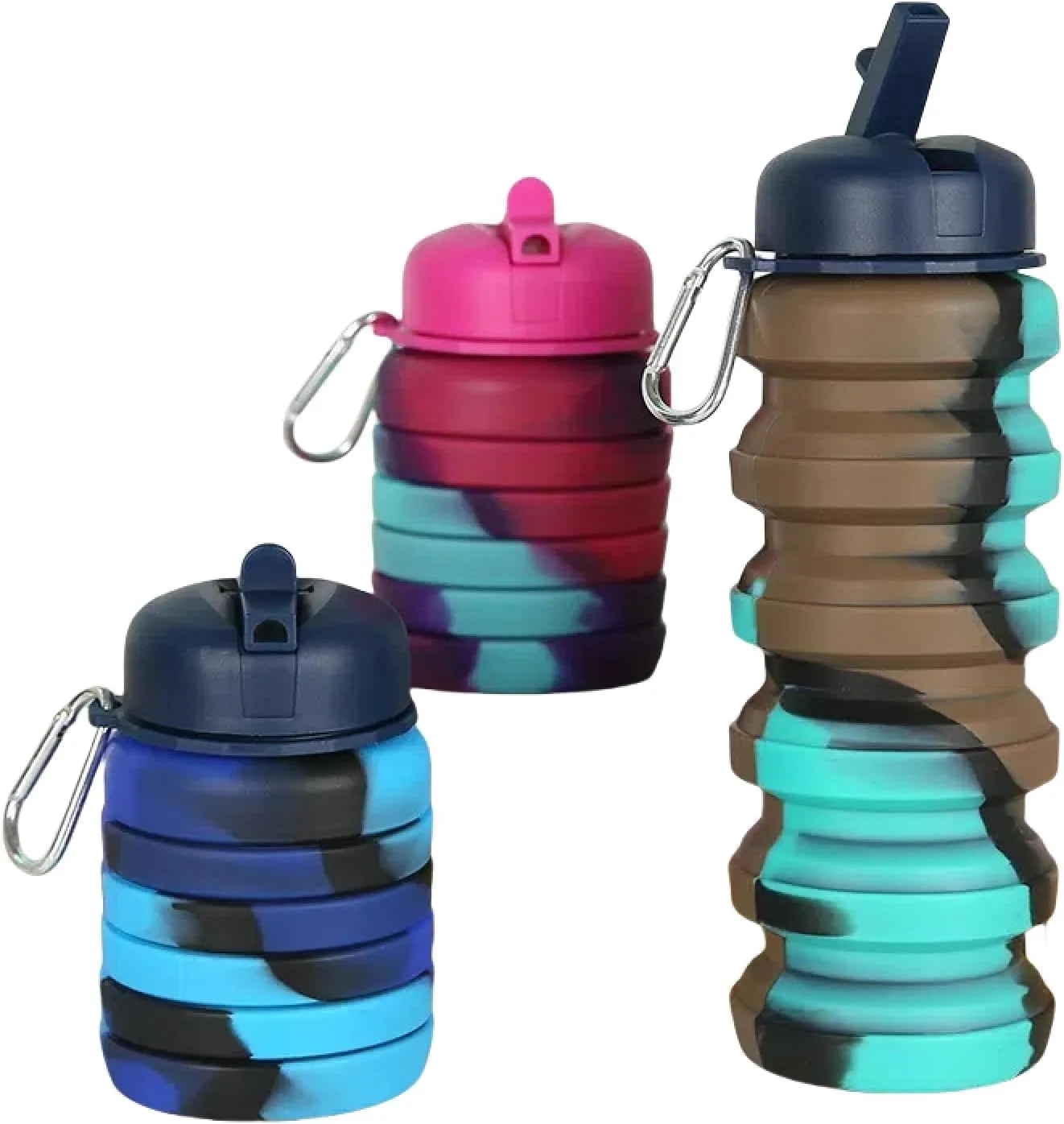 Food grade silicone folding water cup portable retractable drinking cup sports water bottle