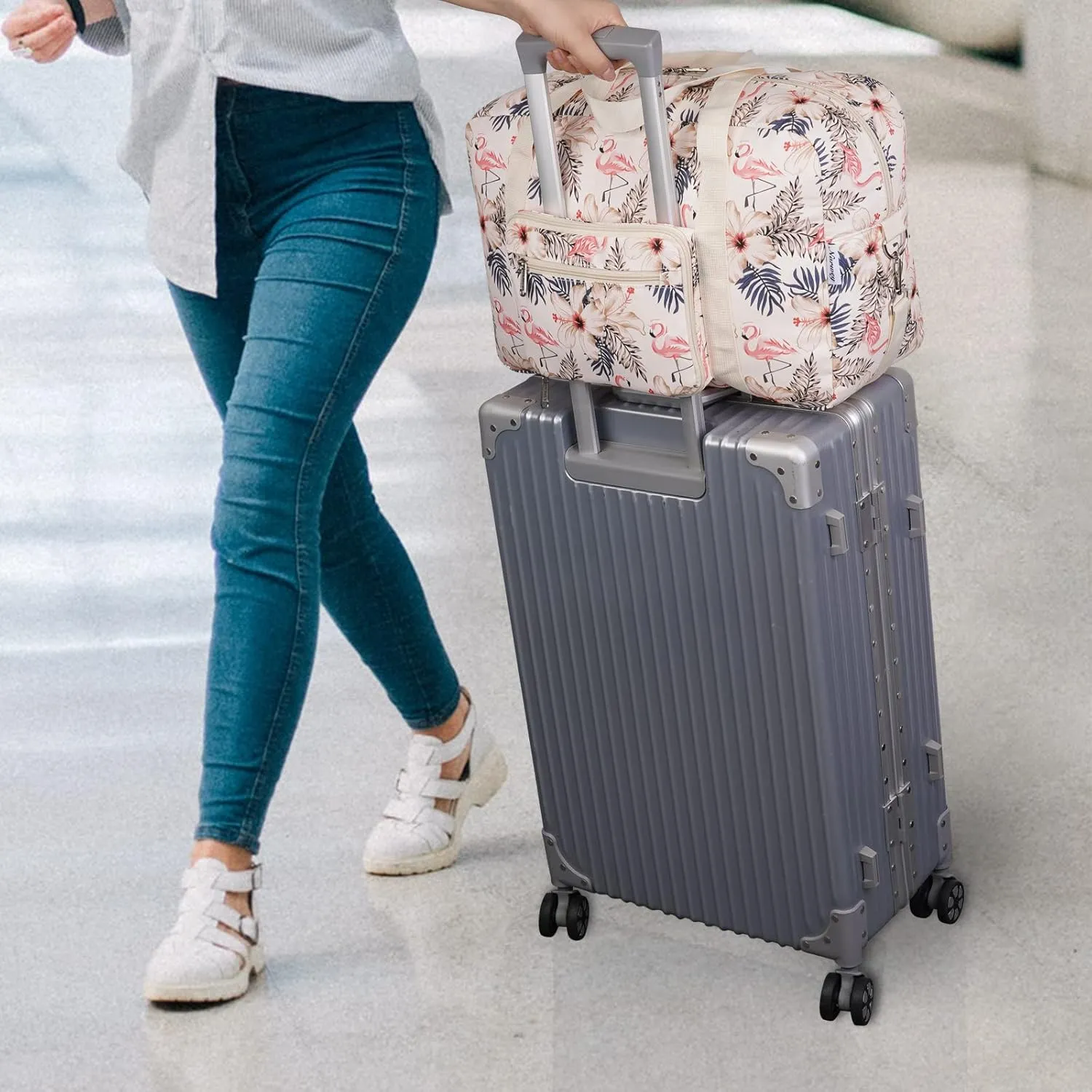 For Spirit Airlines Foldable Travel Duffel Bag Tote Carry on Luggage for Women and Girls